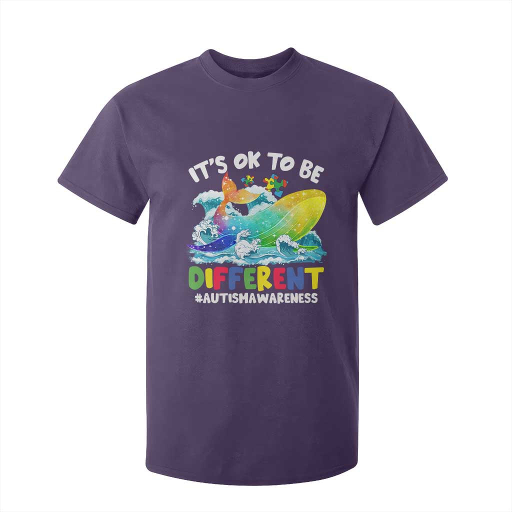 Autism Acceptance Autistic Whale T Shirt For Kid It's Ok To Be Different Support Squad Mental Health