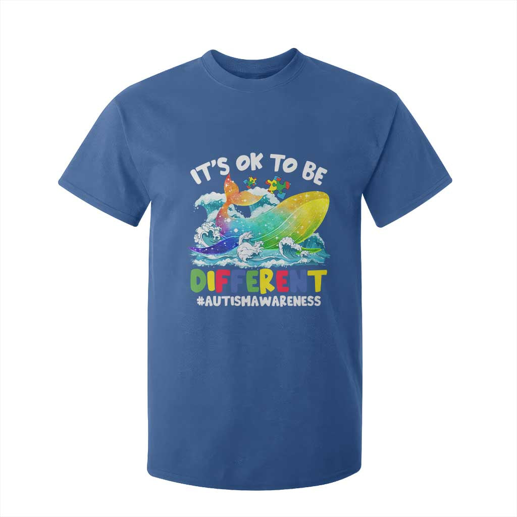 Autism Acceptance Autistic Whale T Shirt For Kid It's Ok To Be Different Support Squad Mental Health