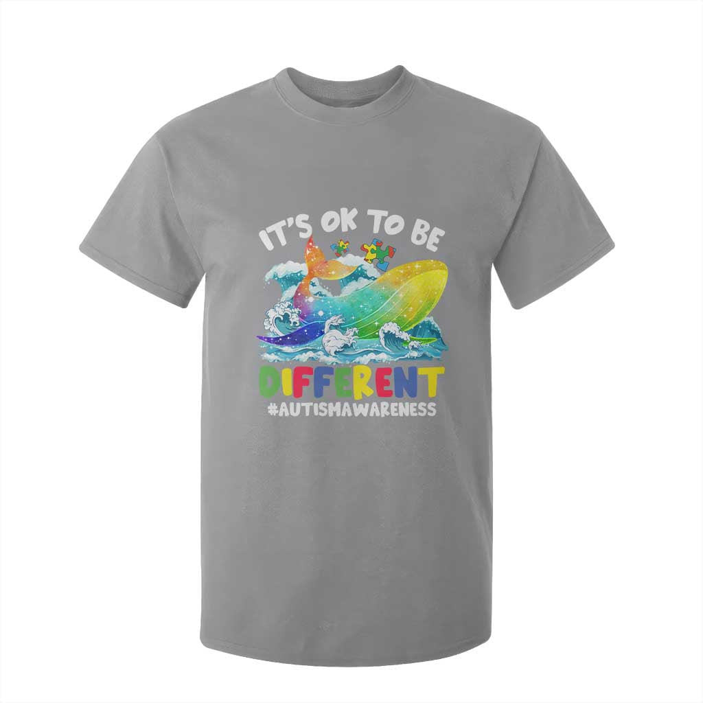 Autism Acceptance Autistic Whale T Shirt For Kid It's Ok To Be Different Support Squad Mental Health