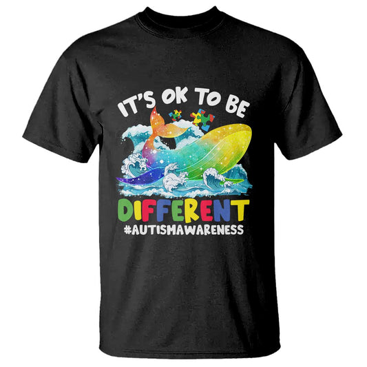 Autism Acceptance Autistic Whale T Shirt It's Ok To Be Different Support Squad Mental Health