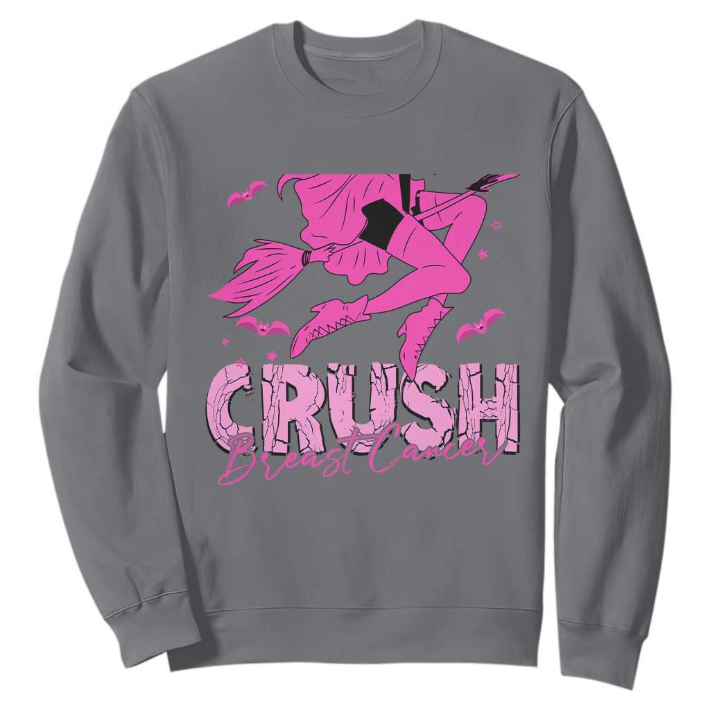 Breast Cancer Witch Sweatshirt Crush Pink Ribbon Halloween