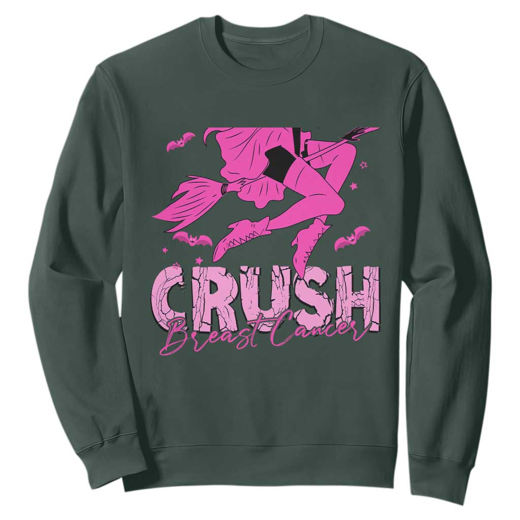 Breast Cancer Witch Sweatshirt Crush Pink Ribbon Halloween