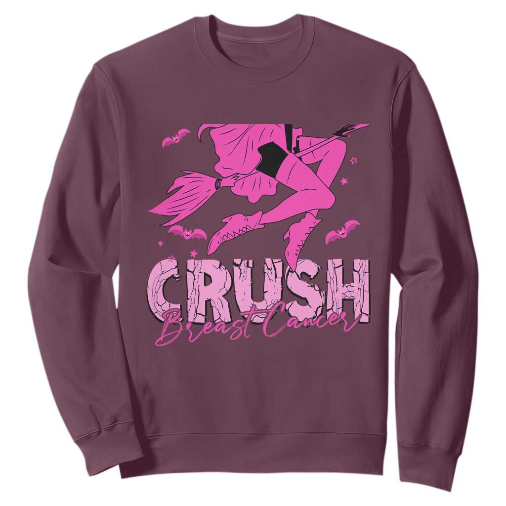 Breast Cancer Witch Sweatshirt Crush Pink Ribbon Halloween