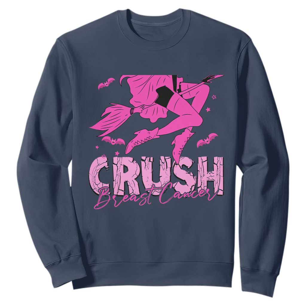 Breast Cancer Witch Sweatshirt Crush Pink Ribbon Halloween