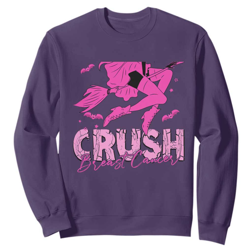 Breast Cancer Witch Sweatshirt Crush Pink Ribbon Halloween
