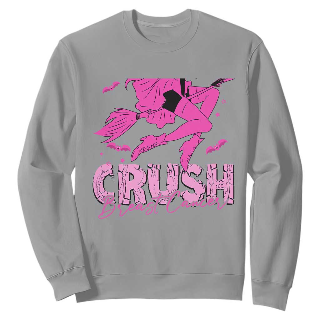 Breast Cancer Witch Sweatshirt Crush Pink Ribbon Halloween