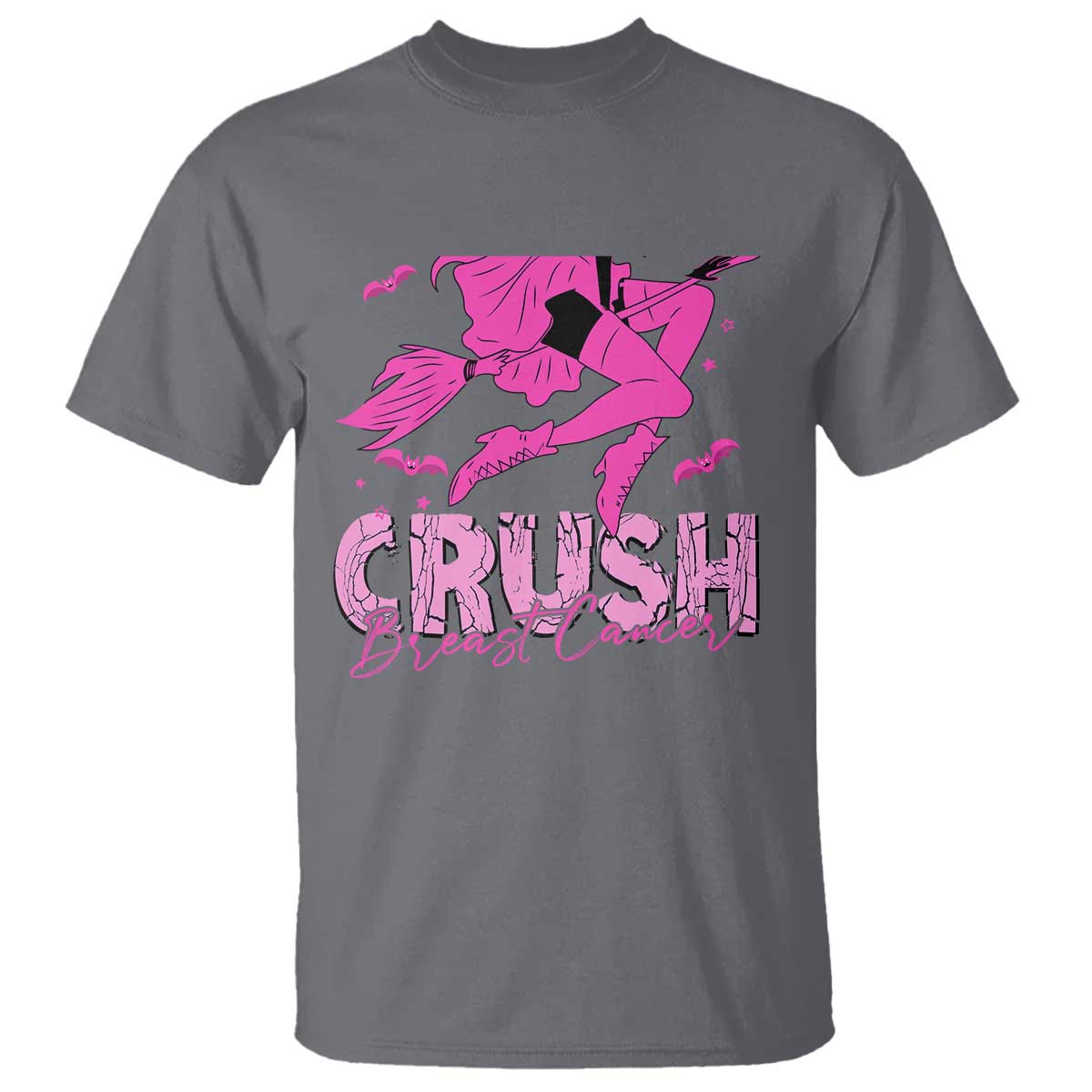 Breast Cancer Witch T Shirt Crush Pink Ribbon Halloween