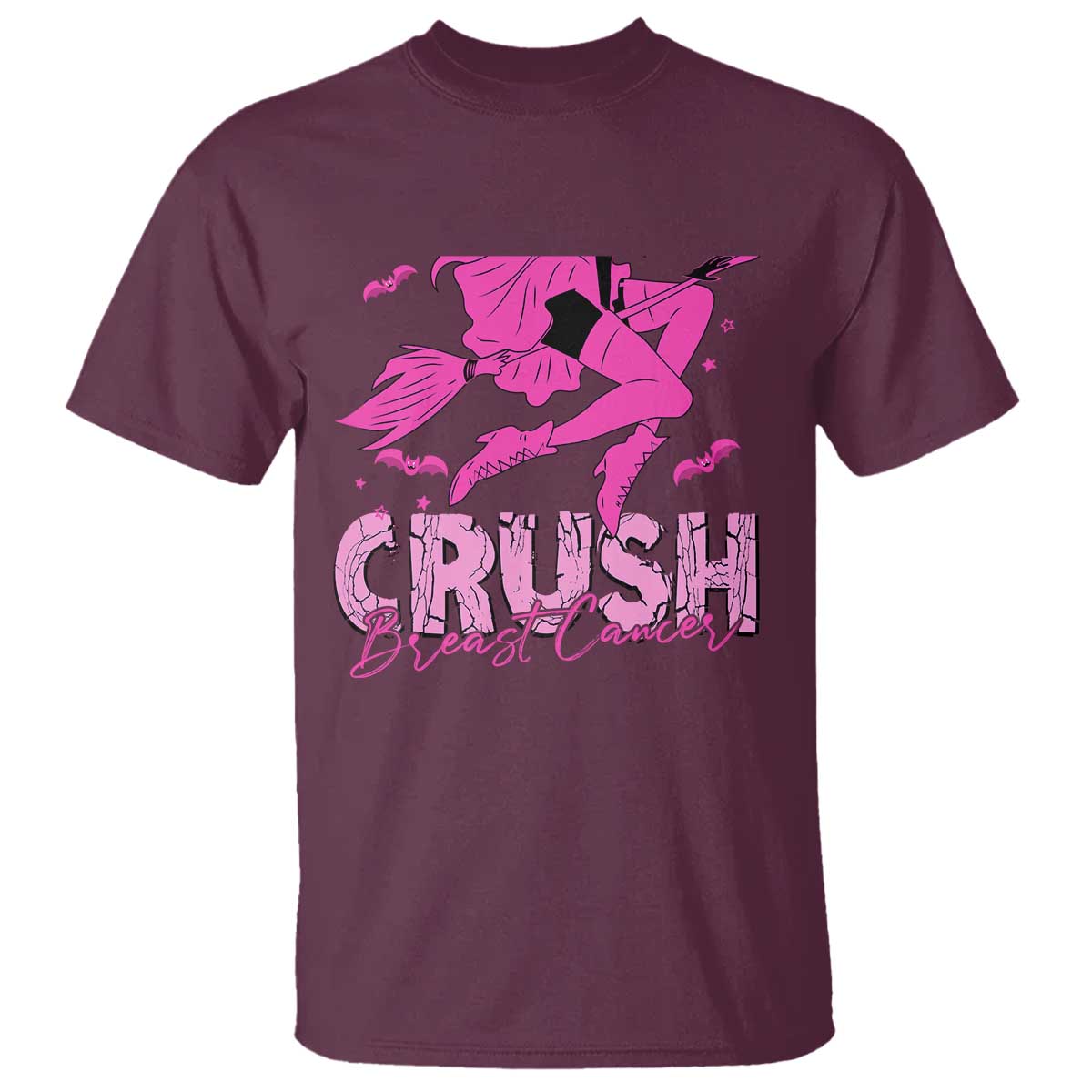 Breast Cancer Witch T Shirt Crush Pink Ribbon Halloween