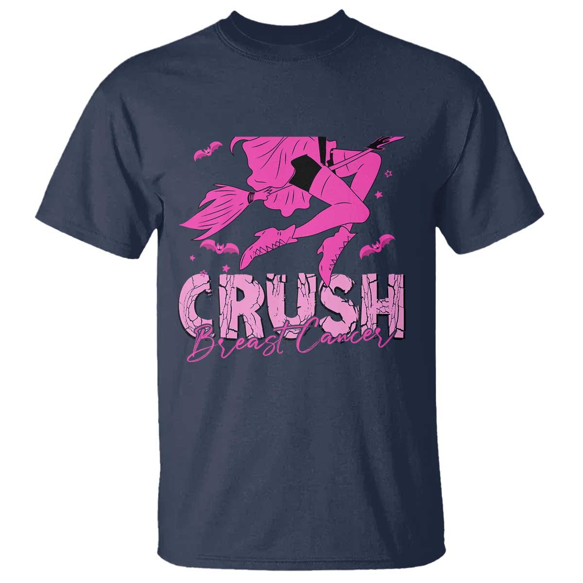 Breast Cancer Witch T Shirt Crush Pink Ribbon Halloween