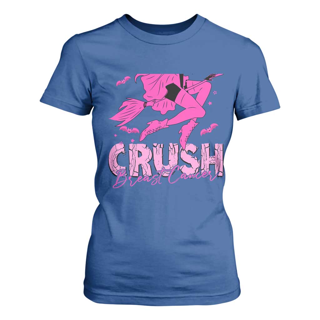 Breast Cancer Witch T Shirt For Women Crush Pink Ribbon Halloween