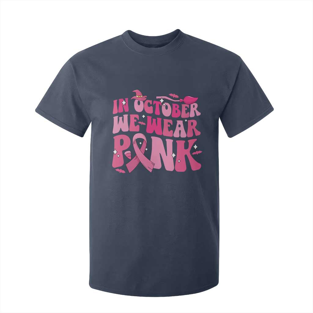 Breast Cancer Witch Support Squad T Shirt For Kid In October We Wear Pink Ribbon Halloween