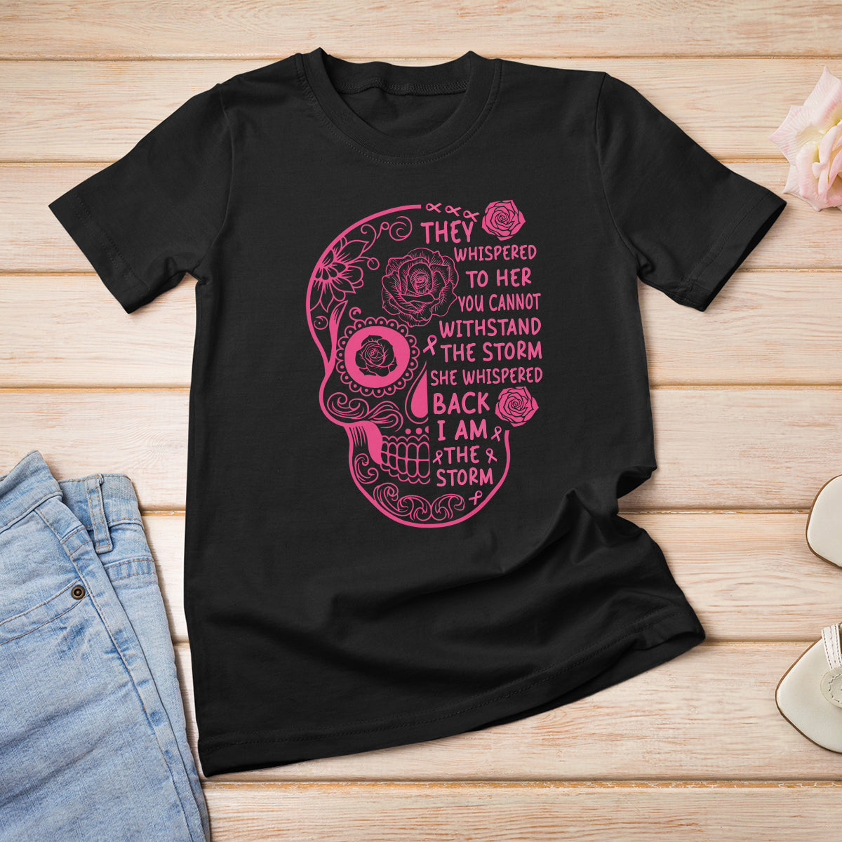 sugar-skull-breast-cancer-t-shirt-she-whispered-back-i-am-the-storm-pink-breast-cancer-warrior
