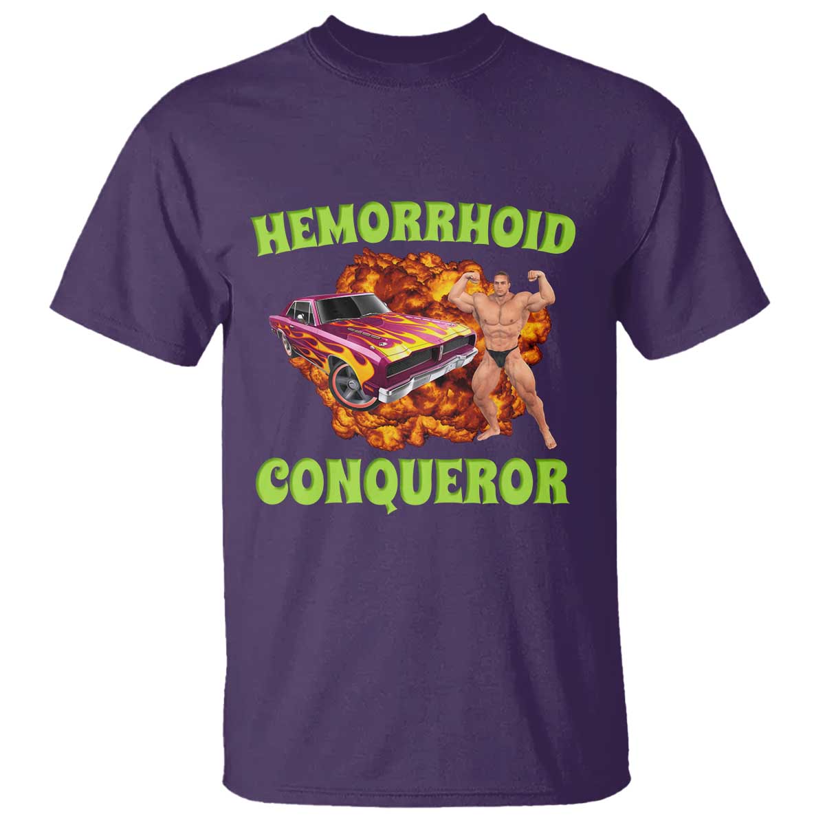 hemorrhoid-conqueror-t-shirt-funny-oddly-specific-dank-meme-absurd-muscle-car