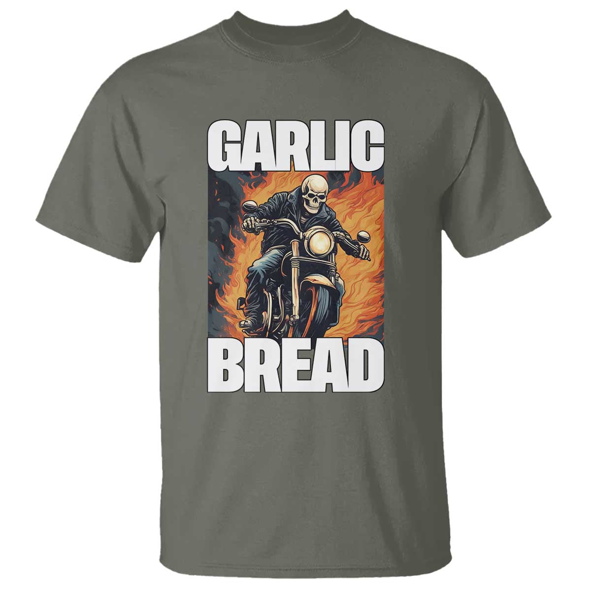 skeleton-meme-t-shirt-garlic-bread-flaming-biker-on-fire-funny-edgy-hard-cringe