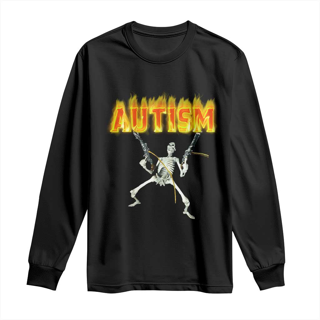 Autism Skeleton Long Sleeve Shirt Funny Oddly Specific Dank Meme