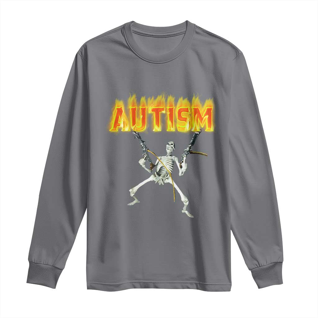 Autism Skeleton Long Sleeve Shirt Funny Oddly Specific Dank Meme