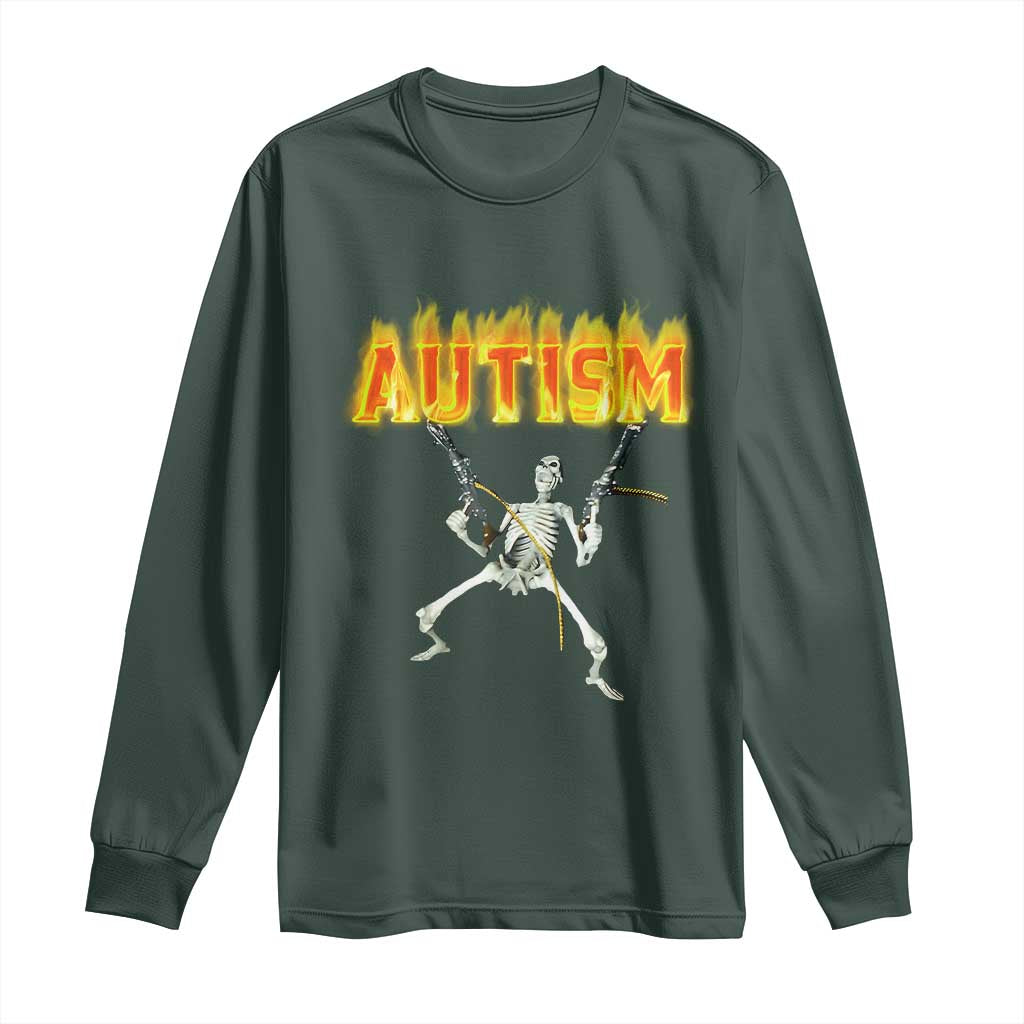 Autism Skeleton Long Sleeve Shirt Funny Oddly Specific Dank Meme