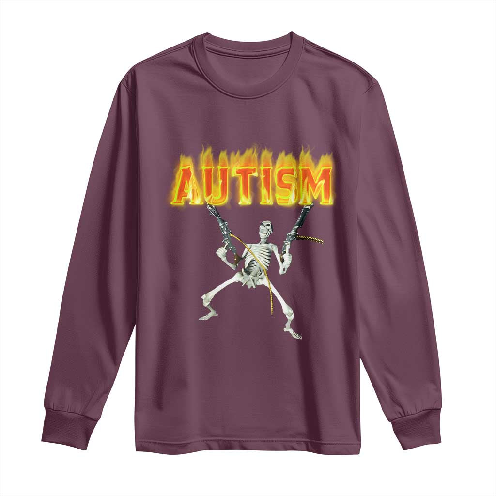 Autism Skeleton Long Sleeve Shirt Funny Oddly Specific Dank Meme
