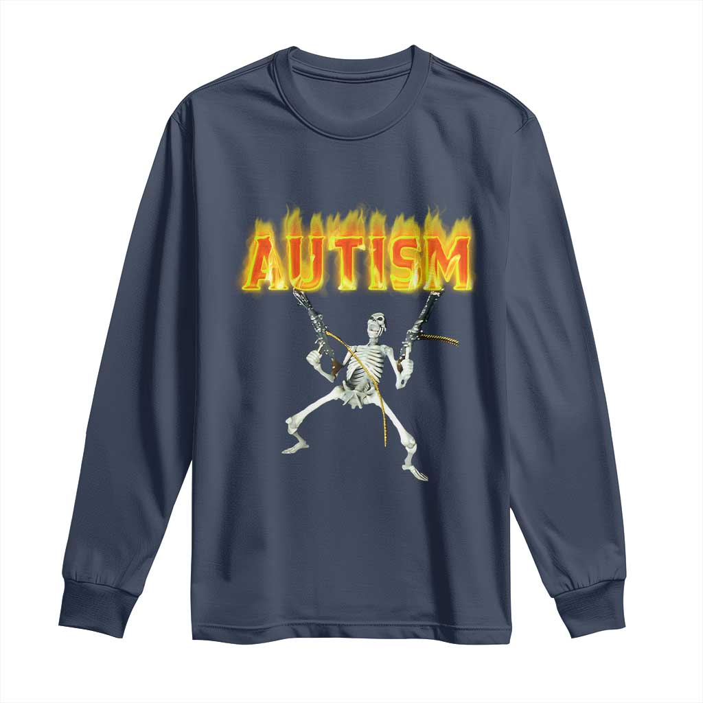 Autism Skeleton Long Sleeve Shirt Funny Oddly Specific Dank Meme