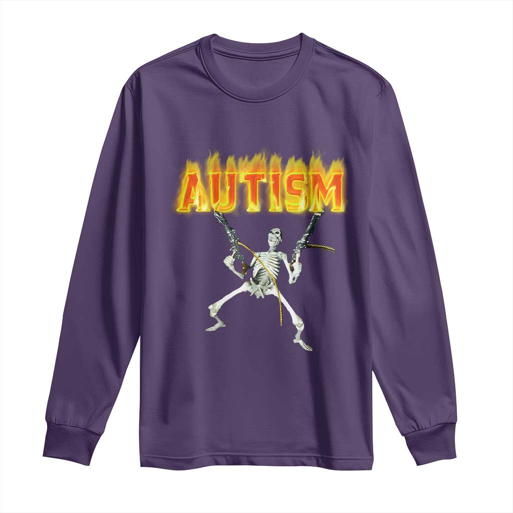 Autism Skeleton Long Sleeve Shirt Funny Oddly Specific Dank Meme