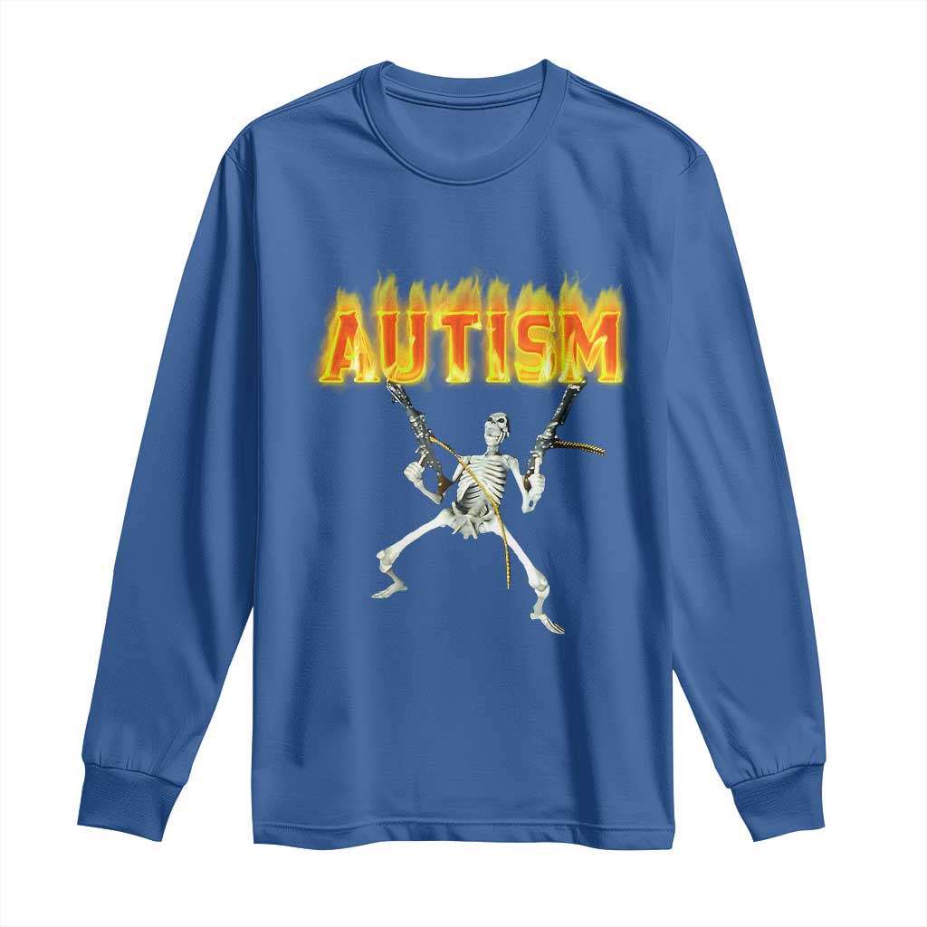 Autism Skeleton Long Sleeve Shirt Funny Oddly Specific Dank Meme