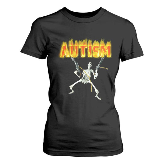 Autism Skeleton T Shirt For Women Funny Oddly Specific Dank Meme