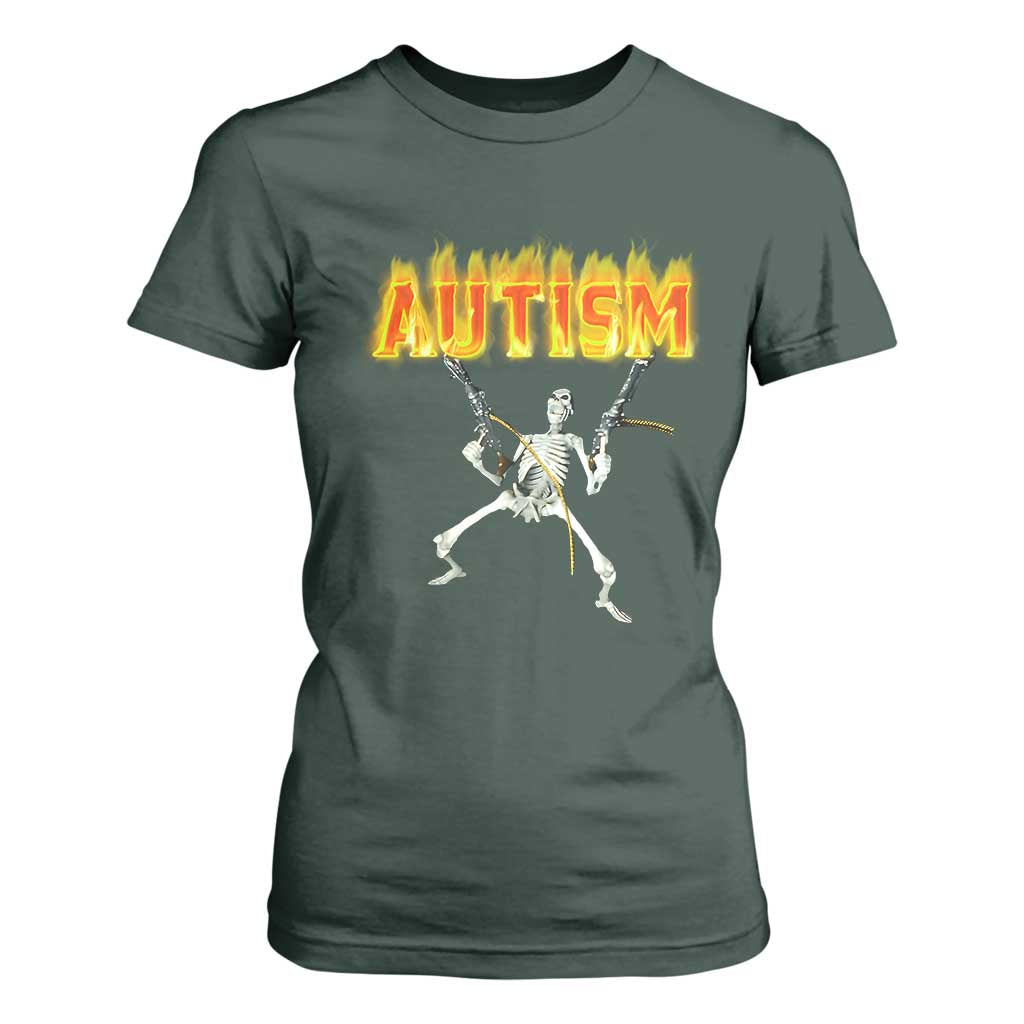 Autism Skeleton T Shirt For Women Funny Oddly Specific Dank Meme