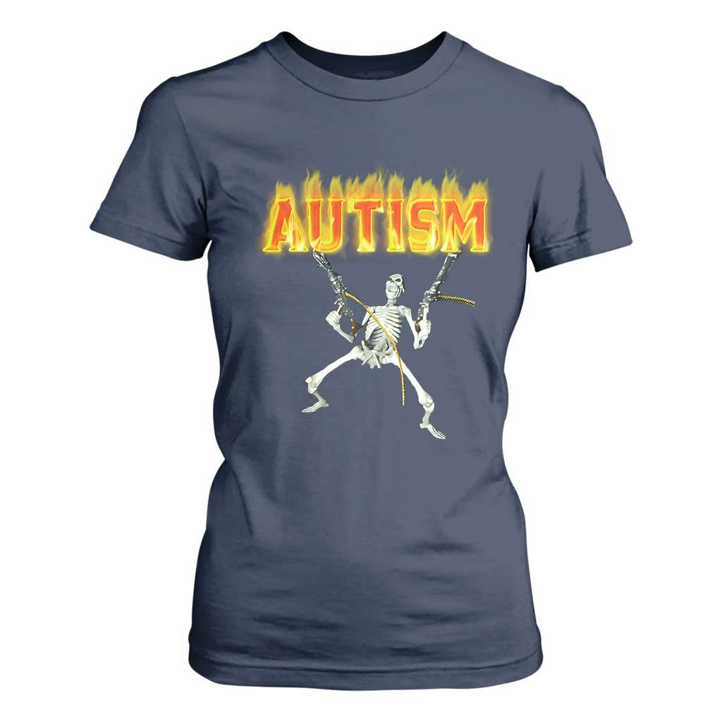Autism Skeleton T Shirt For Women Funny Oddly Specific Dank Meme