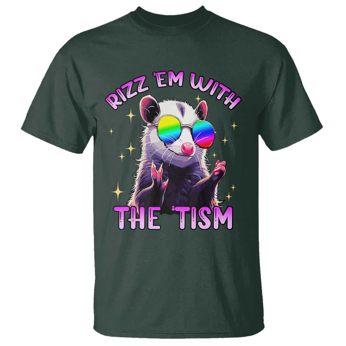 Funny Autism Opossum T Shirt Rizz Em With The Tism Meme Autistic