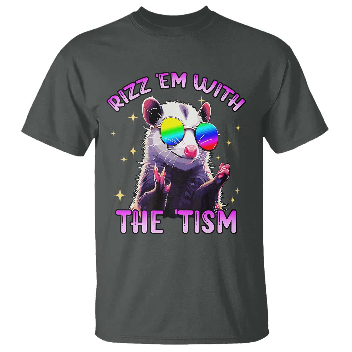 Funny Autism Opossum T Shirt Rizz Em With The Tism Meme Autistic