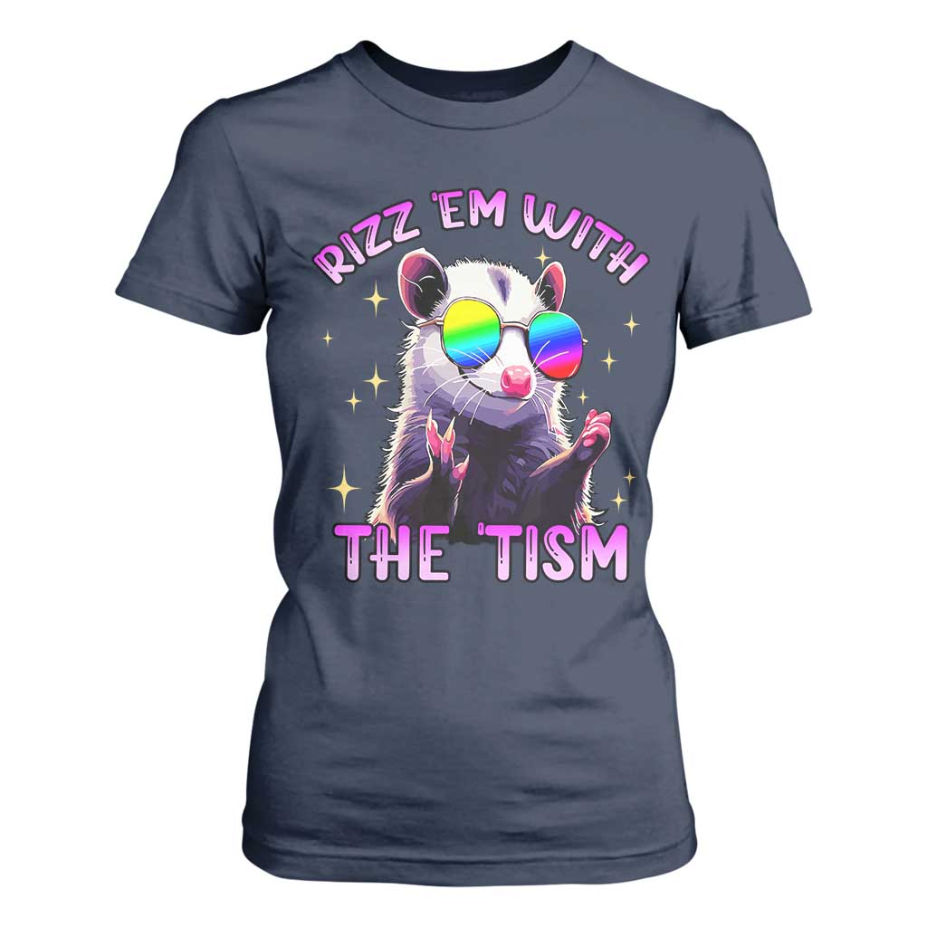 Funny Autism Opossum T Shirt For Women Rizz Em With The Tism Meme Autistic