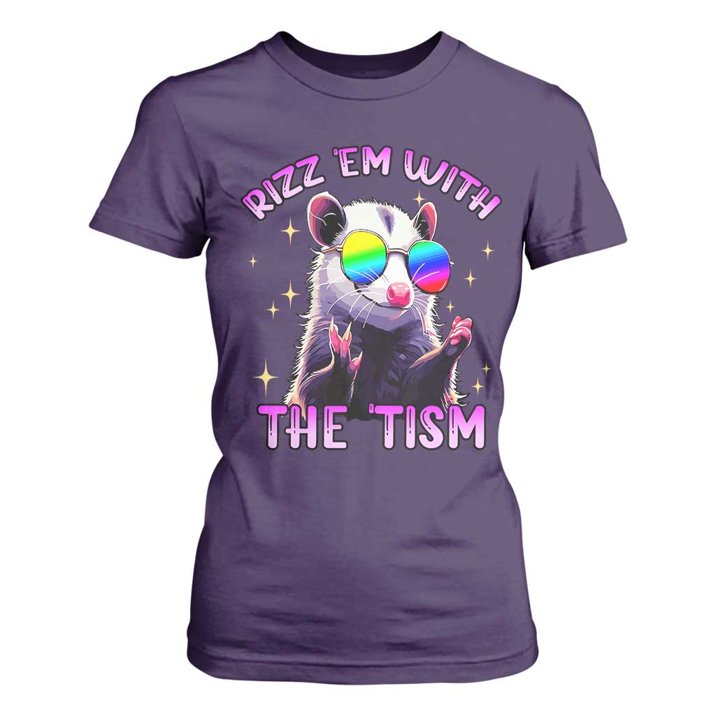 Funny Autism Opossum T Shirt For Women Rizz Em With The Tism Meme Autistic