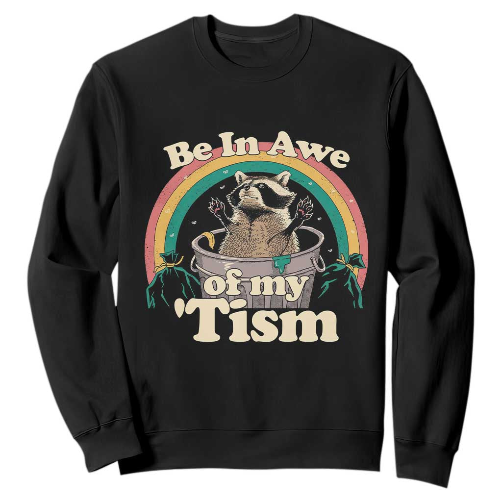 Autism Funny Raccoon Sweatshirt Be In Awe Of My 'Tism Meme Autistic