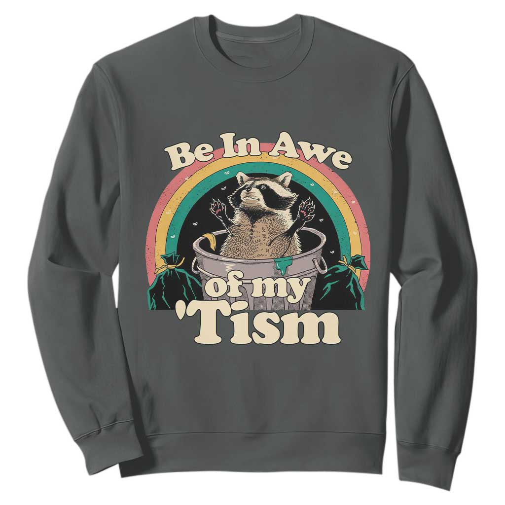 Autism Funny Raccoon Sweatshirt Be In Awe Of My 'Tism Meme Autistic