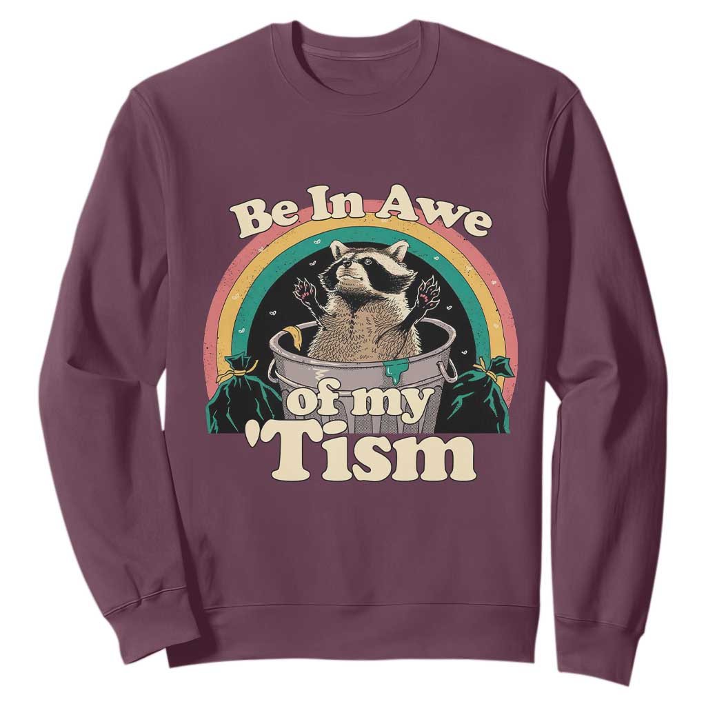 Autism Funny Raccoon Sweatshirt Be In Awe Of My 'Tism Meme Autistic
