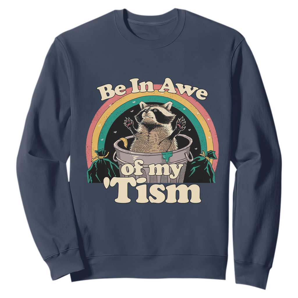 Autism Funny Raccoon Sweatshirt Be In Awe Of My 'Tism Meme Autistic