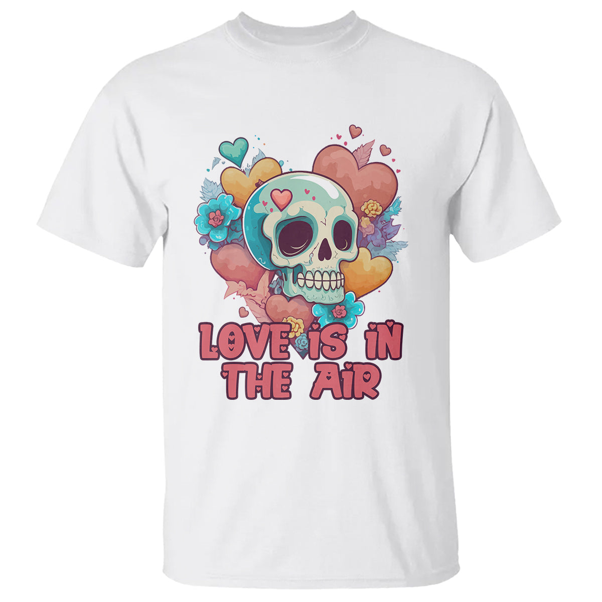 floral-skull-t-shirt-funny-love-in-the-air-floral-skull-anti-valentines-day