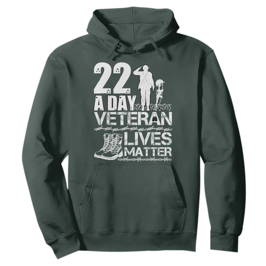 Veteran PTSD 22 Every Day Hoodie Lives Matter Suicide Prevention Support