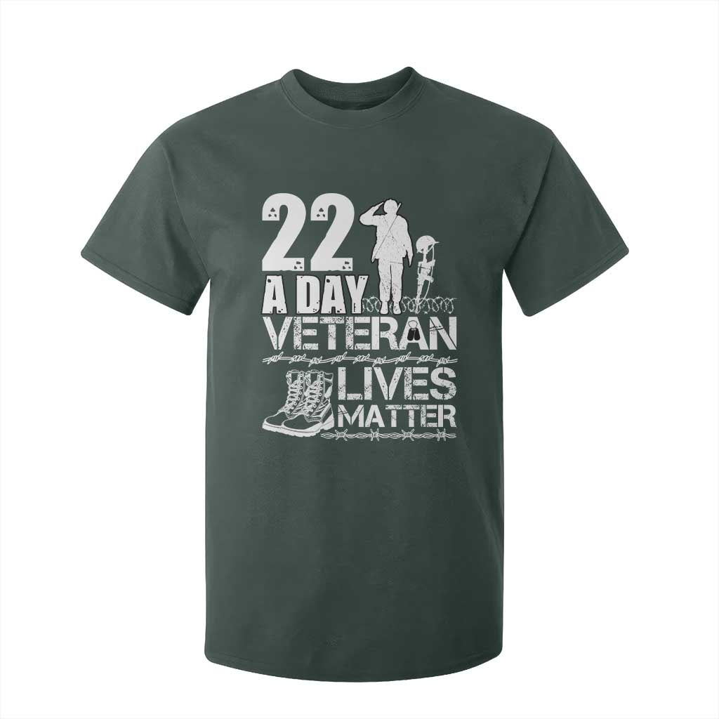 Veteran PTSD 22 Every Day T Shirt For Kid Lives Matter Suicide Prevention Support