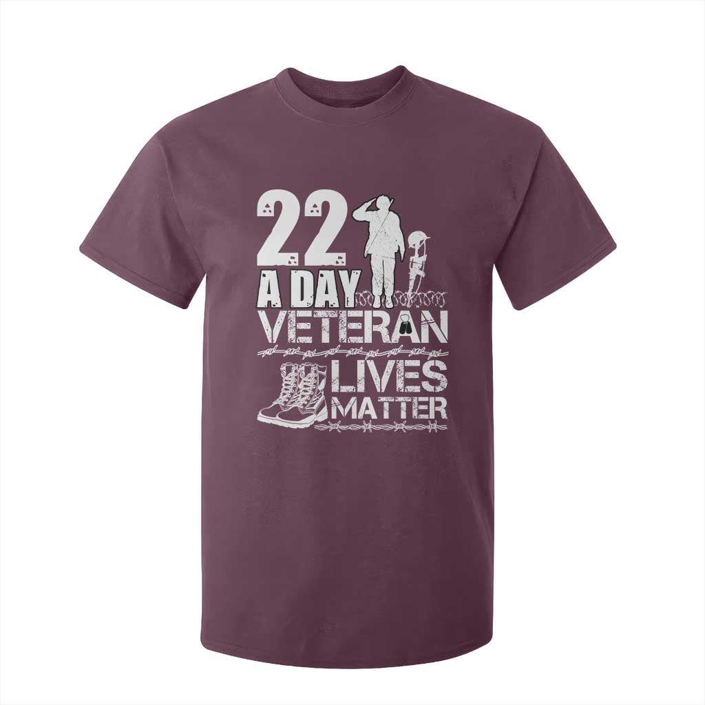 Veteran PTSD 22 Every Day T Shirt For Kid Lives Matter Suicide Prevention Support
