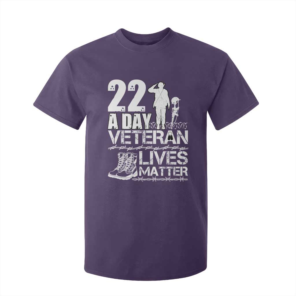 Veteran PTSD 22 Every Day T Shirt For Kid Lives Matter Suicide Prevention Support