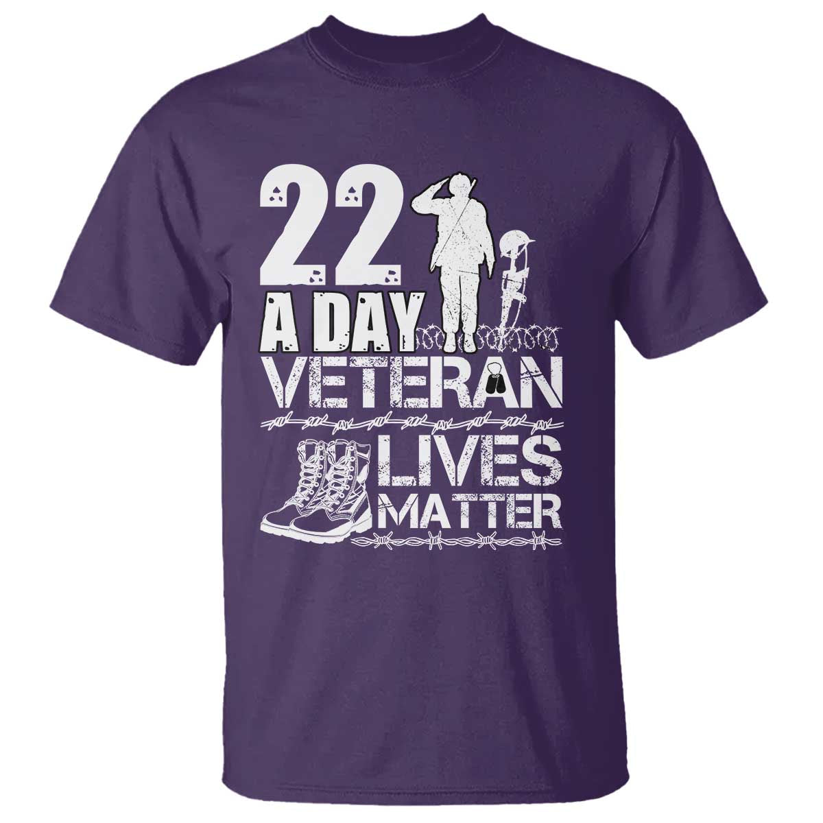 Veteran PTSD 22 Every Day T Shirt Lives Matter Suicide Prevention Support