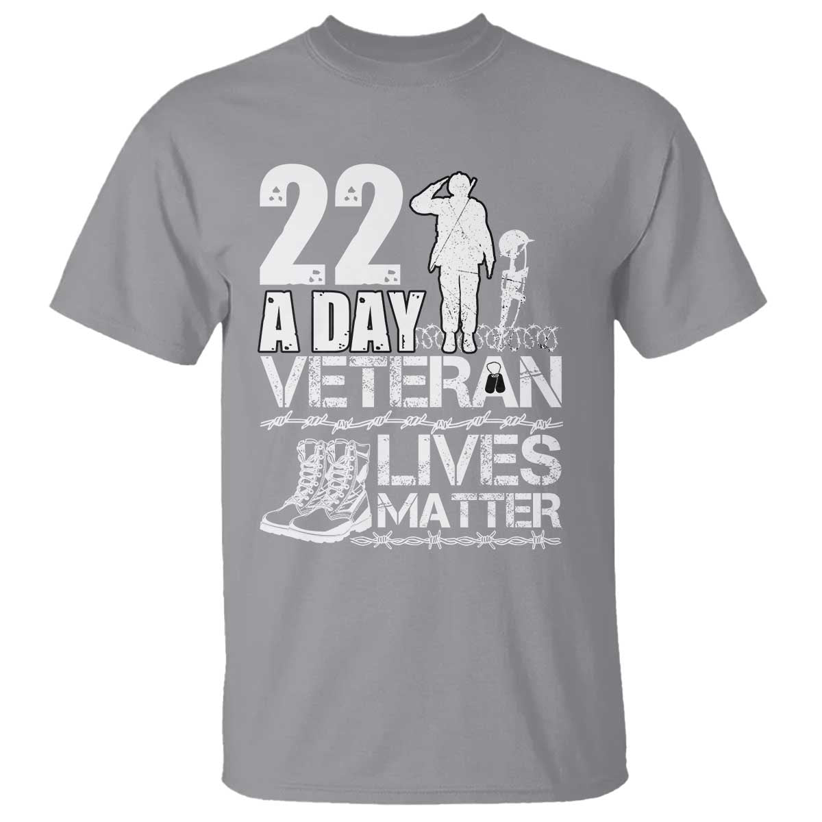Veteran PTSD 22 Every Day T Shirt Lives Matter Suicide Prevention Support