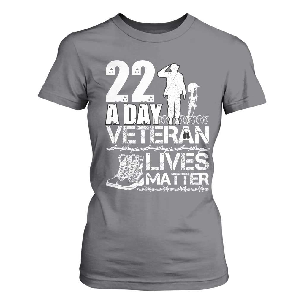 Veteran PTSD 22 Every Day T Shirt For Women Lives Matter Suicide Prevention Support