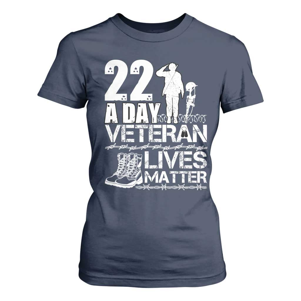 Veteran PTSD 22 Every Day T Shirt For Women Lives Matter Suicide Prevention Support