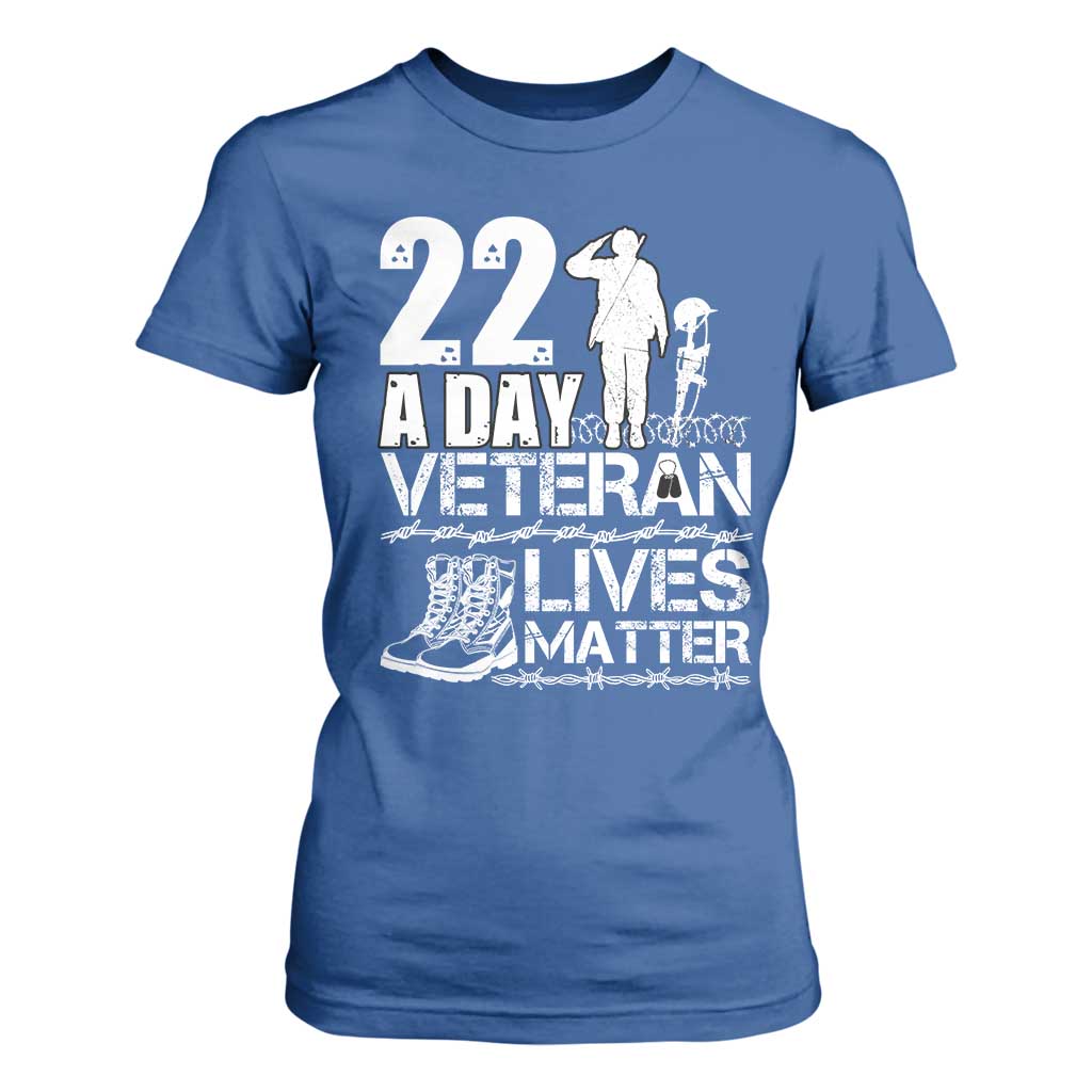 Veteran PTSD 22 Every Day T Shirt For Women Lives Matter Suicide Prevention Support