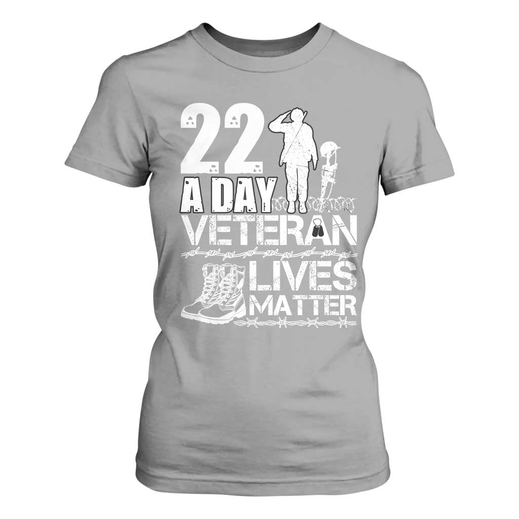 Veteran PTSD 22 Every Day T Shirt For Women Lives Matter Suicide Prevention Support