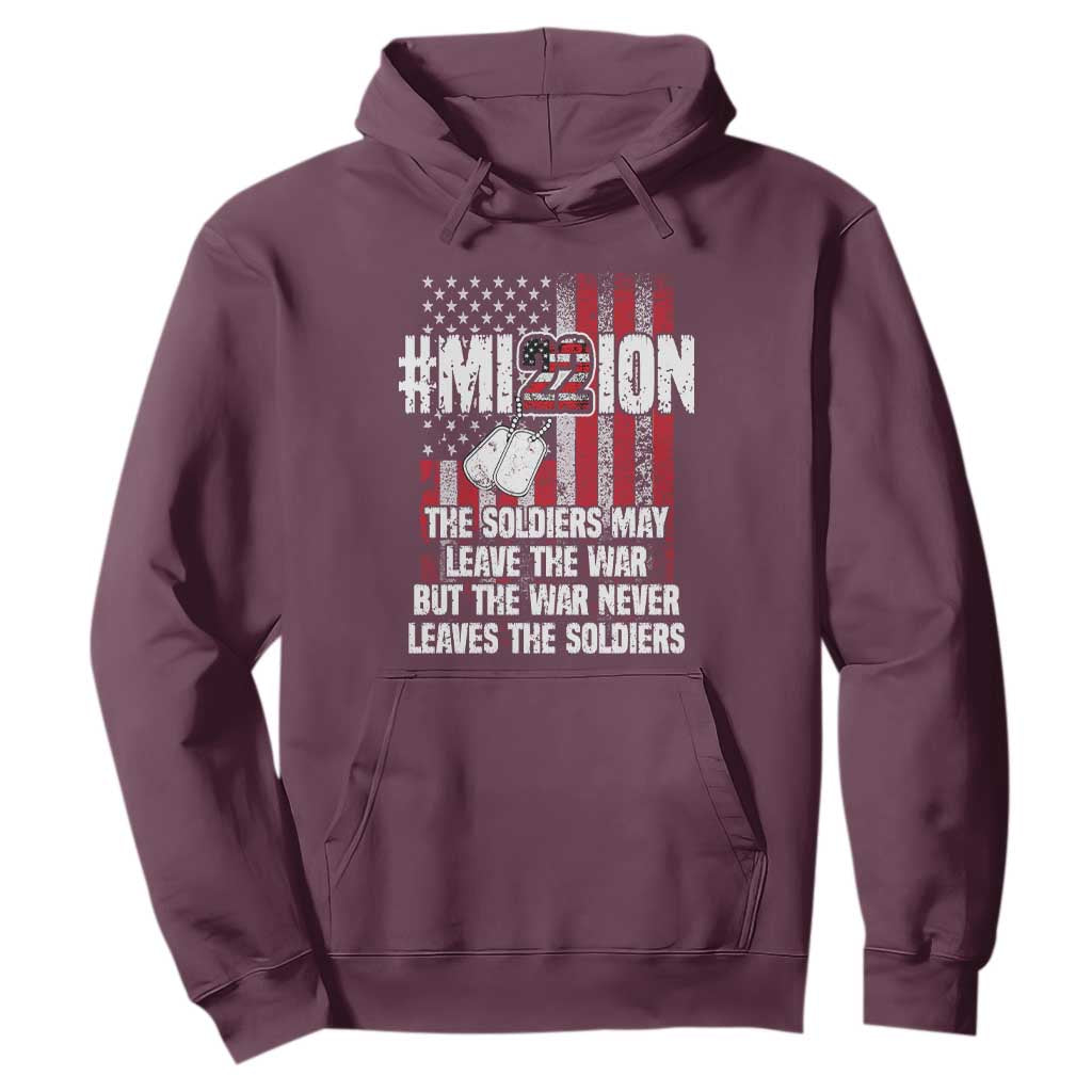 Veteran PTSD 22 Every Day Hoodie Mission American Flag Suicide Prevention Support
