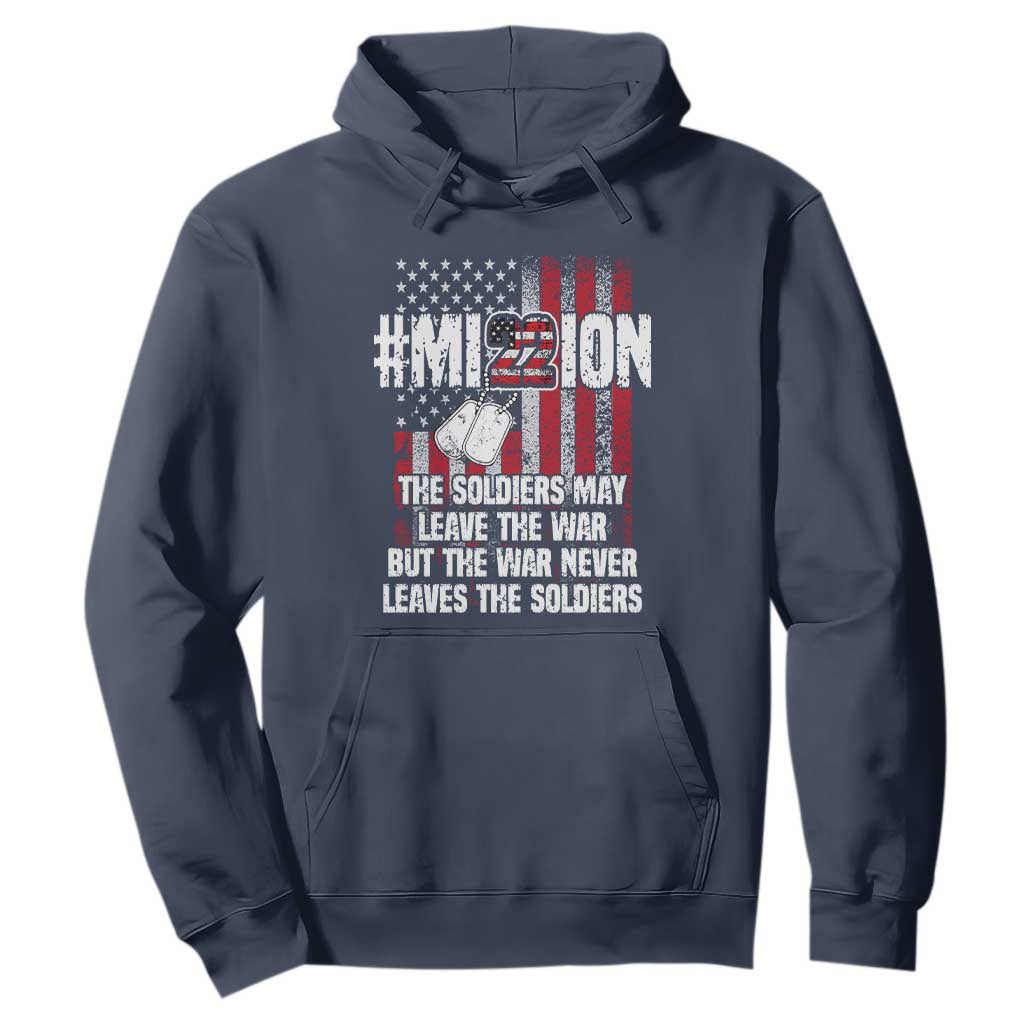 Veteran PTSD 22 Every Day Hoodie Mission American Flag Suicide Prevention Support