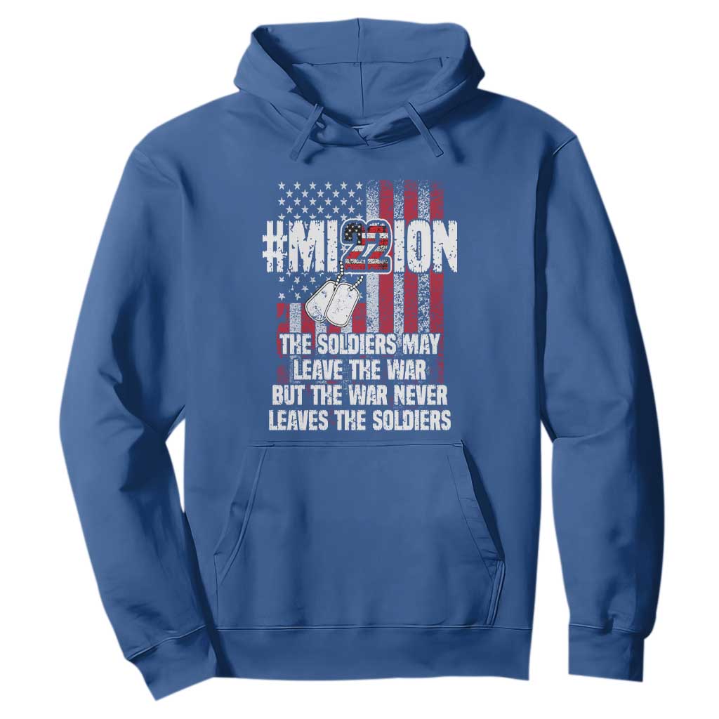 Veteran PTSD 22 Every Day Hoodie Mission American Flag Suicide Prevention Support